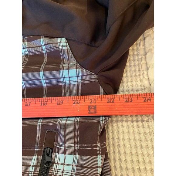 Marino Bay Jacket Sz XL Natural Zip Up Women’s Collared Brown Plaid Turquoise - Picture 12 of 12